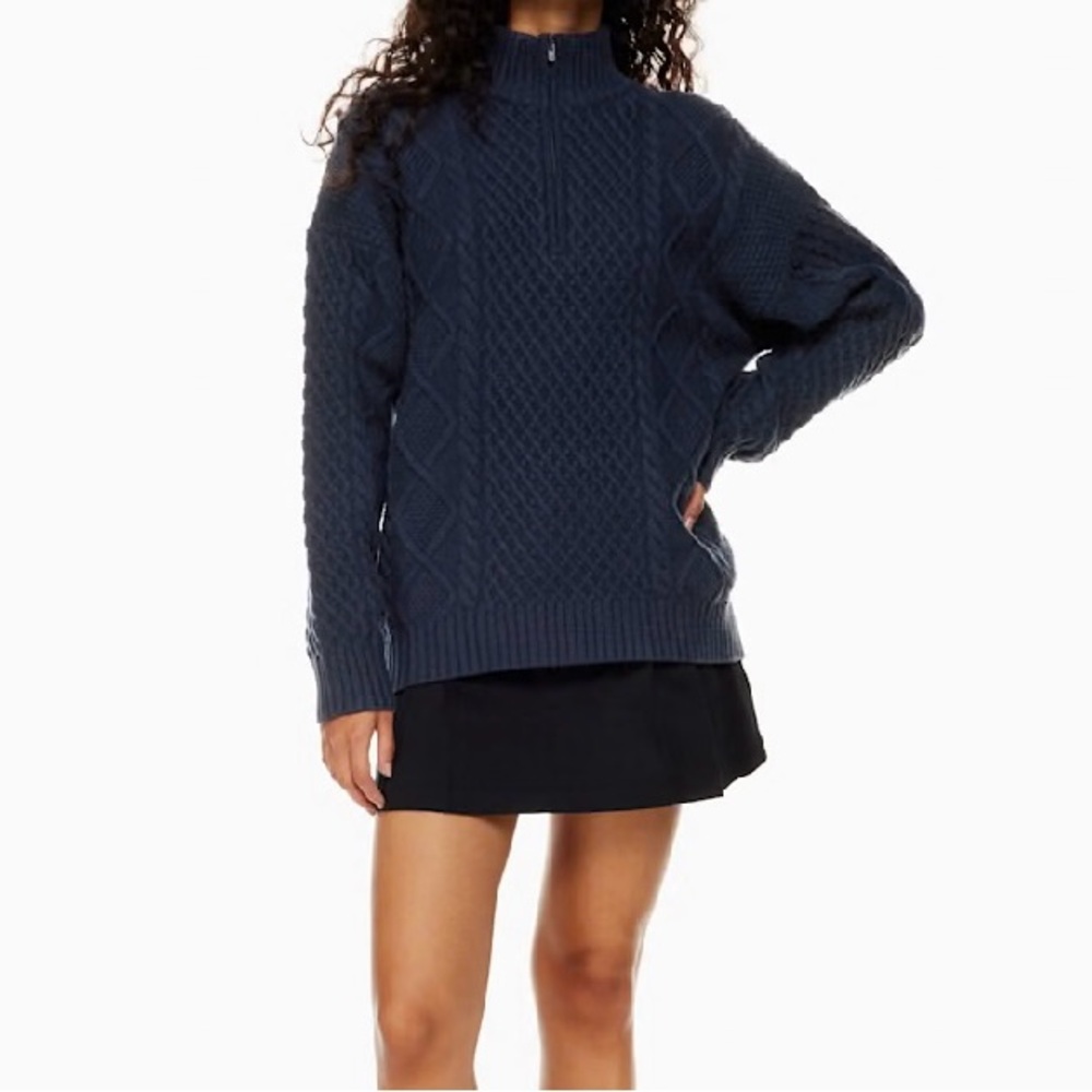 Never worn. Wilfred Peggy 1/4 zip cable sweater.